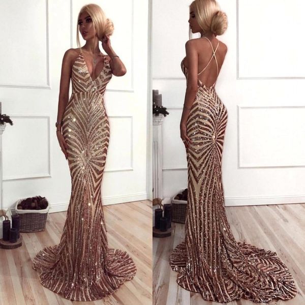 gold sequin prom dresses 2018