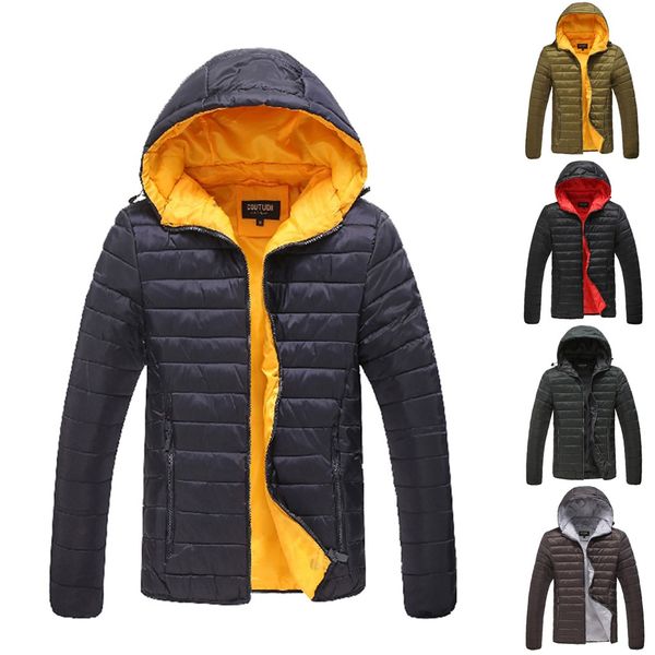 

2019 new winter hooded jackets parka men autumn warm outwear brand slim mens coat casual windbreaker bomber jackets men dropship, Black;brown