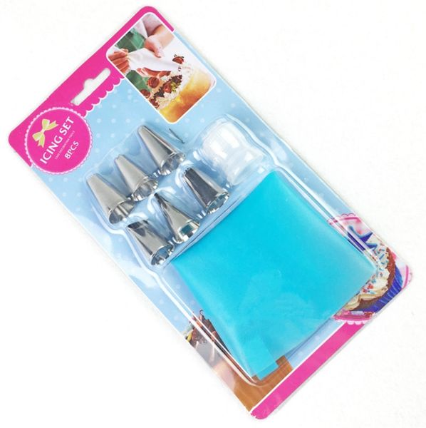 

cake decorating supplies bakingtools,6 stainless steel converter mouth and silica gel pastry bag other event party supplies