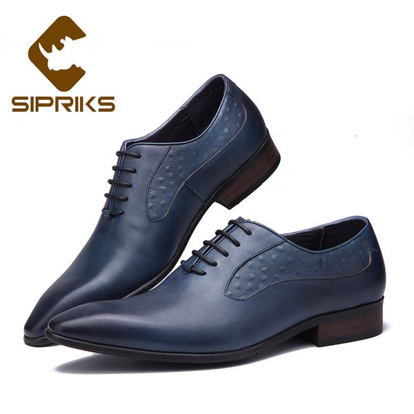 

sipriks mens blue tuxedo shoes genuine leather dress oxfords british style formal gents suit social business office shoes black