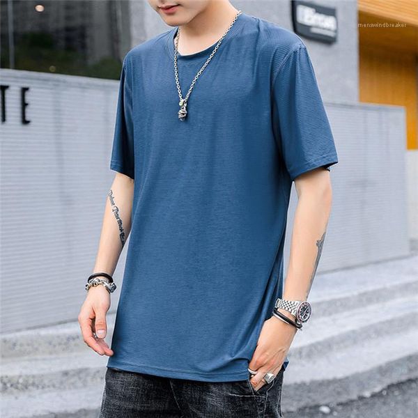 

color crew neck summer designer tees homme loose mens breathable short sleeve tshirt solid, White;black