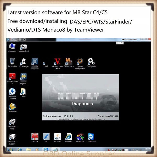 

2018.12 mb star c4/c5 software das/epc/dts/vediamo support scn download online installation activation by teamviewer