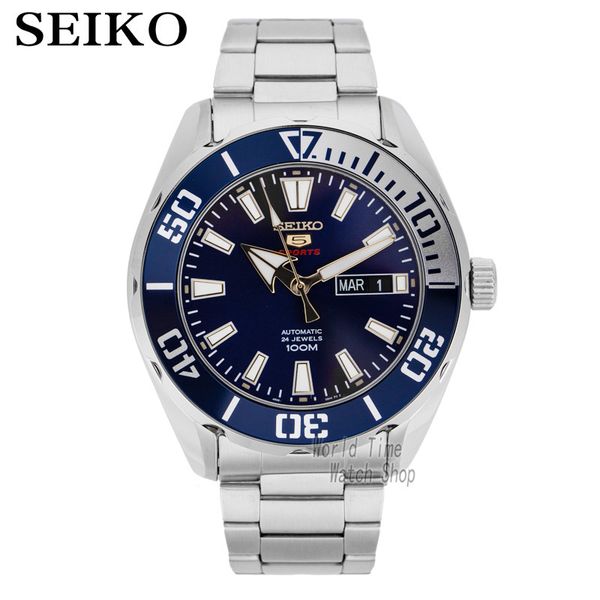 

watch men 5 automatic watch waterproof sport wrist date mens watches diving relogio masculino srp, Slivery;brown