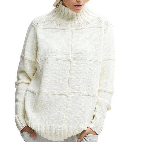 

2019 pullover casual sweater women knitted solid color long sleeve scarf collar sweater blusa de frio feminina #g3, White;black