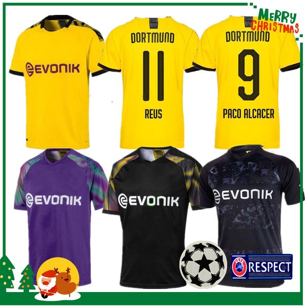 

19 20 Dortmund REUS home Jerseys 2019 2020 Borussia SCHURRLE jersey HUMMELS GOTZE Adult man sport shirt Goalkeeper shorts Football Jersey