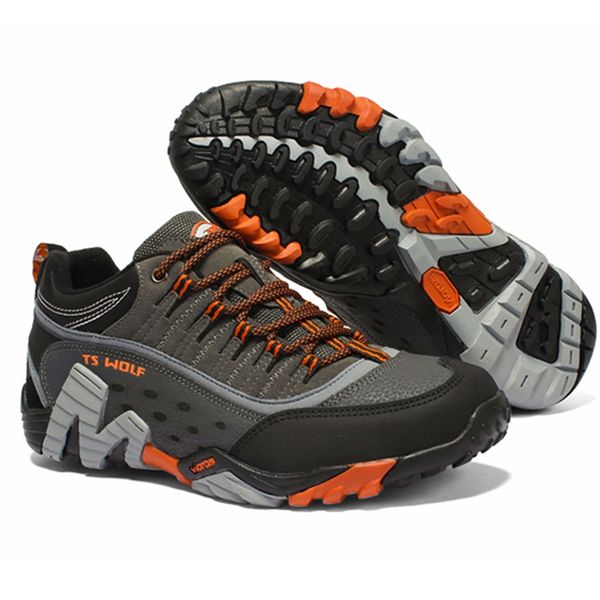 

men outdoor sport hiking shoes waterproof hunting trekking sneakers shoes breathable genuine leather trail climbing 372k