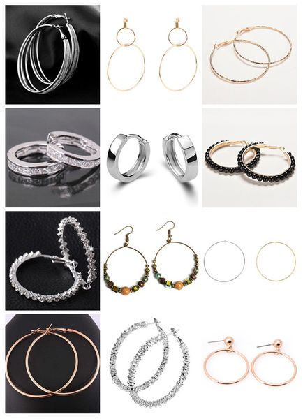 

circle earrings for women fashion exaggerated hoop ear loop smooth girl's jewelry big hoop earrings accessories, Golden