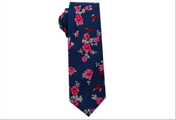 

european and american leisure business cotton floral accessories tie high-end fashion fashion 6 cm men's narrow tie jewelry, Blue;purple