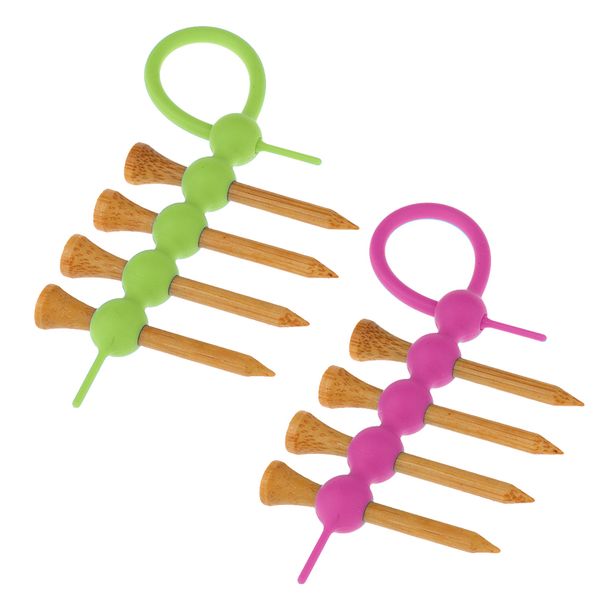 

2 pieces high-quality golf tee holder plus 8 pieces wooden golf tees combo