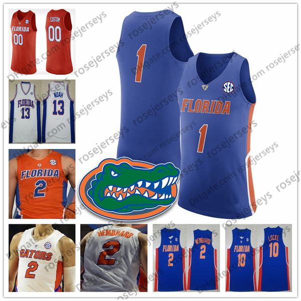 

custom florida gators 2020 basketball #24 kerry blackshear jr. 11 keyontae johnson 10 noah locke 2 andrew nembhard men youth kid jersey 4xl, Black