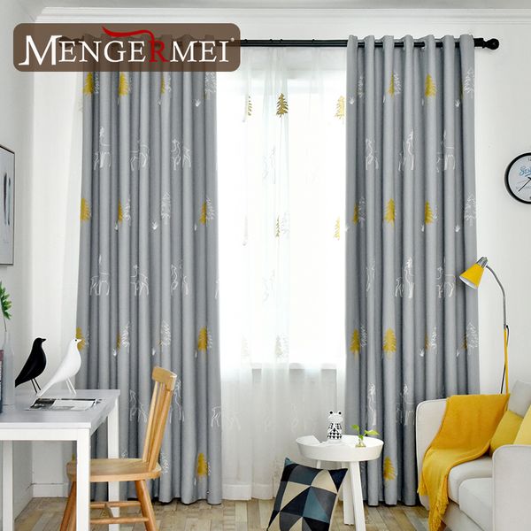 

mengermei elk embroidered curtains for kids room living dining room bedroom sheer tulle curtain blind children curtain 201