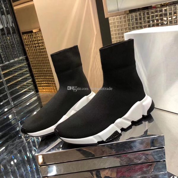 

triple black designer shoes speed trainer oreo flat fashion socks boots designer men women sneakers with box dust bag size 5-11.5
