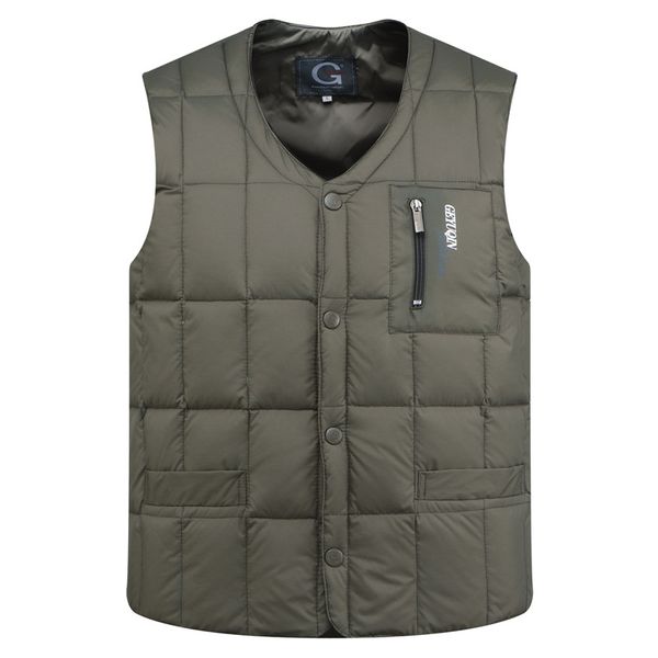 

2018 new mens white duck down vest casual male autumn winter sleeveless jacket thin warm men quality ultralight tank, Black;white