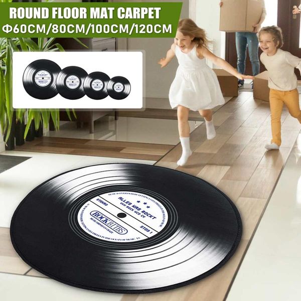 

60/70/90/110cm cd printed roung carpet for children bedroom play rugs yoga mats chair mat area rug living room pad home decor