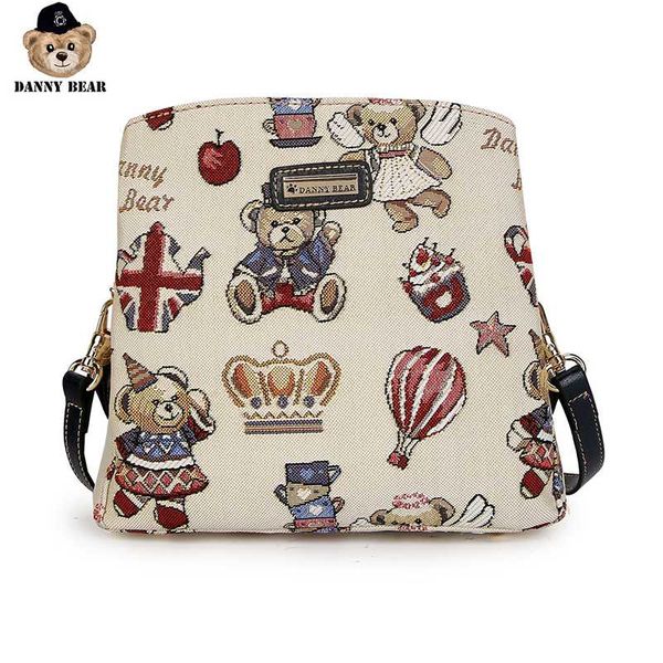 

danny bear vintage shoulder bag fashion bear series printed female fabric handbag dmb9115096