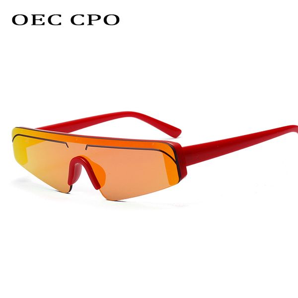 

oec cpo unisex солнечные очки знаменитость для роскошных женщин один объектив очки мужчины 2020 высокое качество солнцезащитных очков black, White;black