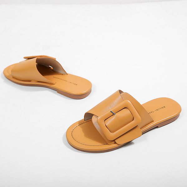 

summer slippers women sandals 2020 new open toe flat flip flop fashion women shoes buckle beach slippers casual woman sandal, Black