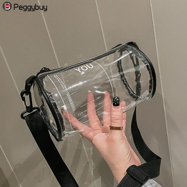 

round clear crossbody bag messenger handbag tote shoulder purse , transparent, waterproof, pvc jelly shoulder bags
