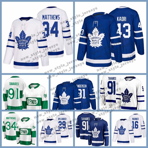 

91 John Tavares 29 William Nylander jersey Toronto Maple Leafs 34 Auston Matthews 16 Mitch Marner 43 Nazem Kadri Hockey Jerseys