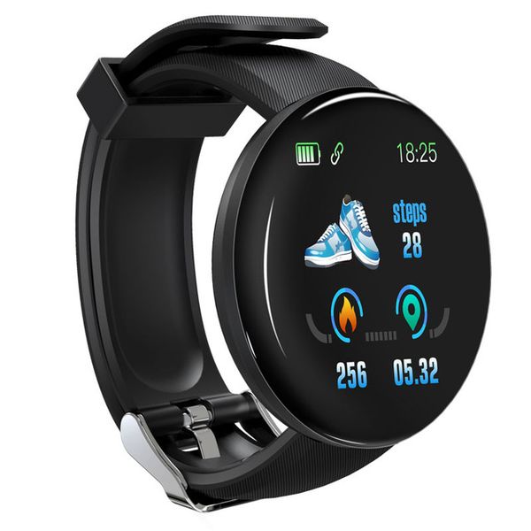 

d18 bt smart watch phone blood pressure round waterproof fitness tracker smartwatch