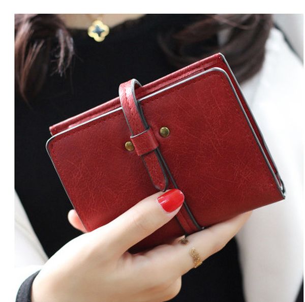 

2019 women wallet slim wallet wallets small purse women leather pursese designer wallets moda mujer card holder, Red;black