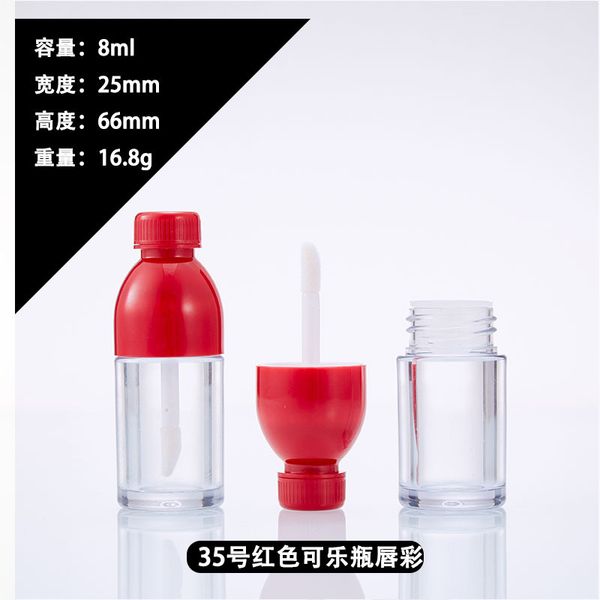 

storage bottles & jars 10pcs pink beverage bottle shaped empty lip gloss tube containers clear mini refillable with rubber inserts
