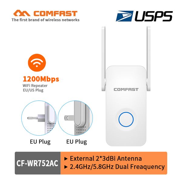 

comfast 1200mbps wireless ac wifi router 5ghz dual band network 2*3dbi antenna range extender expand ap