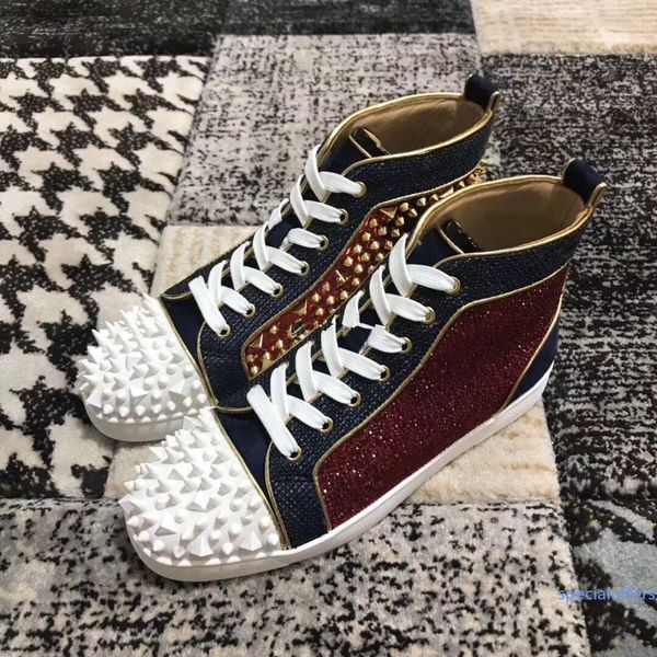 

высокое качество pik pik шипы no limit f18 strass красный rhinestone мужчины flat luxury red bottom тапки обувь luxury wedding party с короб, Black