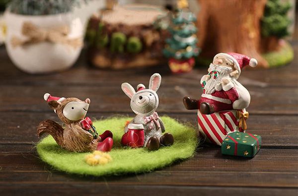 

8styles xmas micro landscape flowerpot ornaments resin animals shaped flower pots creative ornament christmas gift for deskdecora fa2998