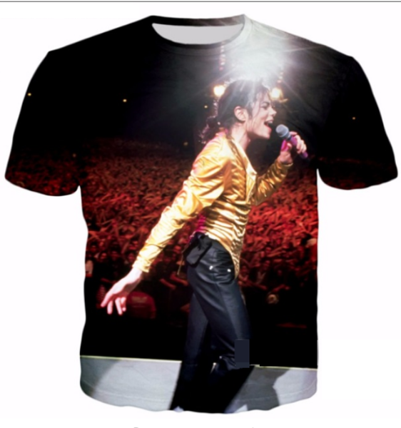 

new king of rock and roll michael jackson t shirt men women funny 3d print summer short sleeve o neck crewneck casual a84, White;black