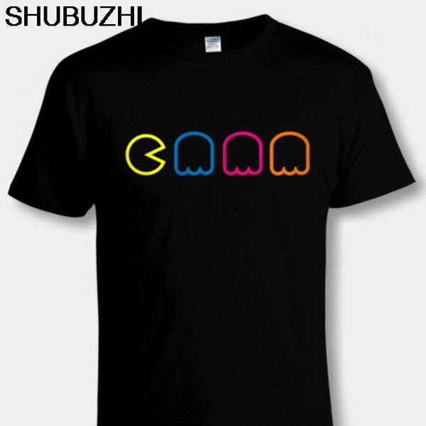

vintage pacman t shirt cool retro 70s 80s arcade pc video games ~ new t shirts funny tee new funny sbz3213, White;black