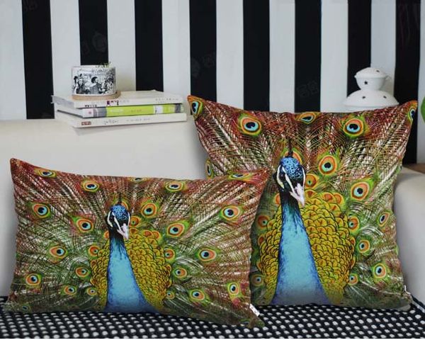 Blue Peacock Feather Cushion Covers 3d Stereo Luxury Feather