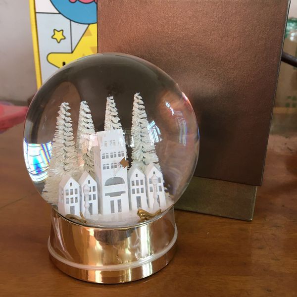 

christmas tree snow globe home decoration crystal ball special novelty christmas gift with gift box for vip clientele