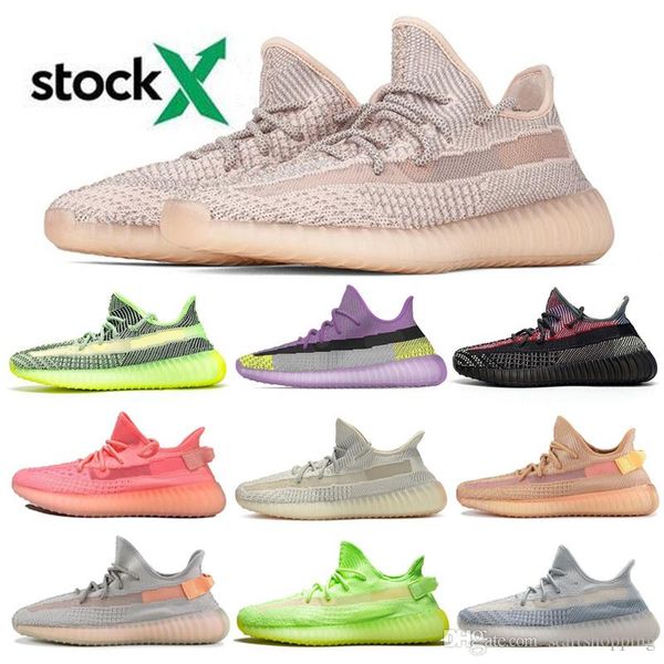 

yecheil yeehu hyperspace static butter 3m reflective men running shoes kanye west bred women trainers sport sneakers with stock x