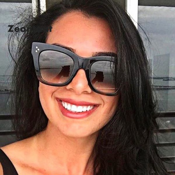 

zeontaat oversized square sunglasses women brand designer sun glasses lady retro big frame gradien leopard sunglasses uv400, White;black