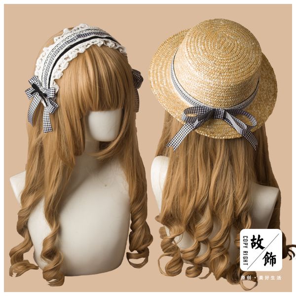 

princess sweet lolita hairpin the school sends black and white lattices lace girls japanese handmade bow hairpin gsh207