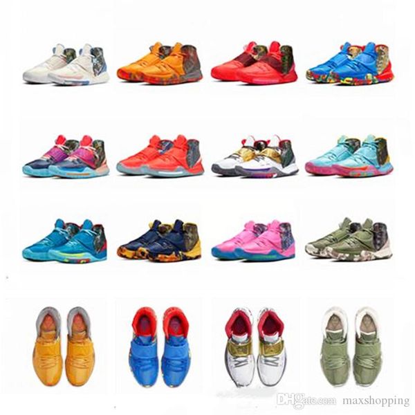 

new limited kyrie pre-heat shanghai beijing 6 basketball shoes designer irving 6s nyc miami houston unite the world sports sneakers, White;red