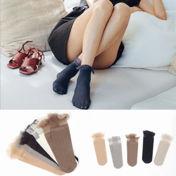 

женские летние кружевные прозрачные ультратонкие носки лодыжки ножной браслет с низким вырезом короткие носки, Black;white