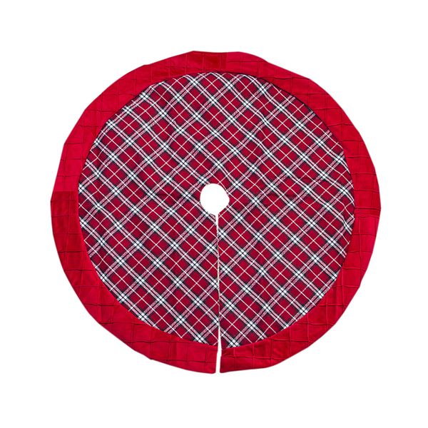

new 100cm christmas tree skirt red lattice design xmas tree skirt new year holiday decoration home supplies