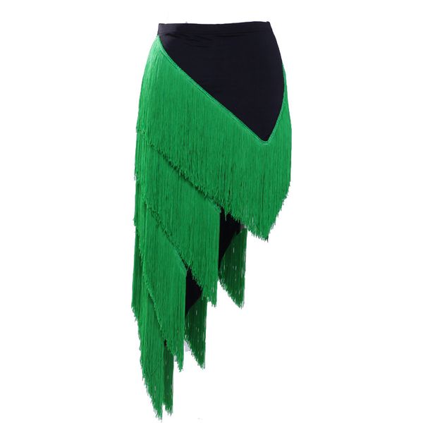

latin dance skirt women's fringed latin skirt for girls ballroom cha cha rumba samba fringe dance practice clothing, Black;red