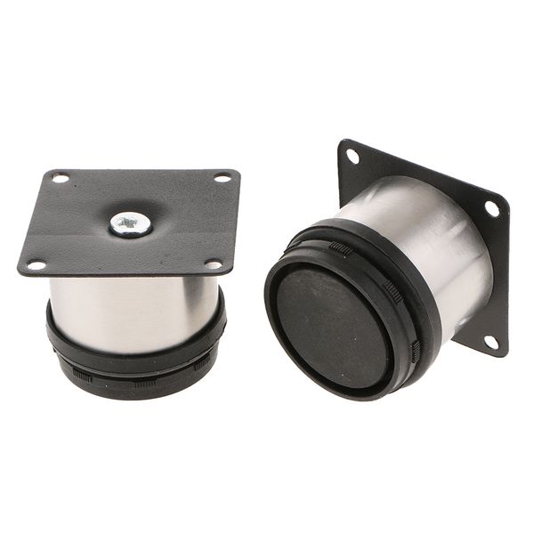 

stainless steel furniture kitchen feet legs 2inch round dia for cabinets, sofa, tables, pack of 2 pcs (adjustable