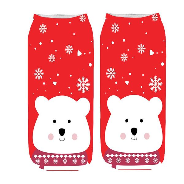 

women christmas socks 3d cartoon chrismas santa print socks funny crazy cute amazing novelty print ankle socks#15