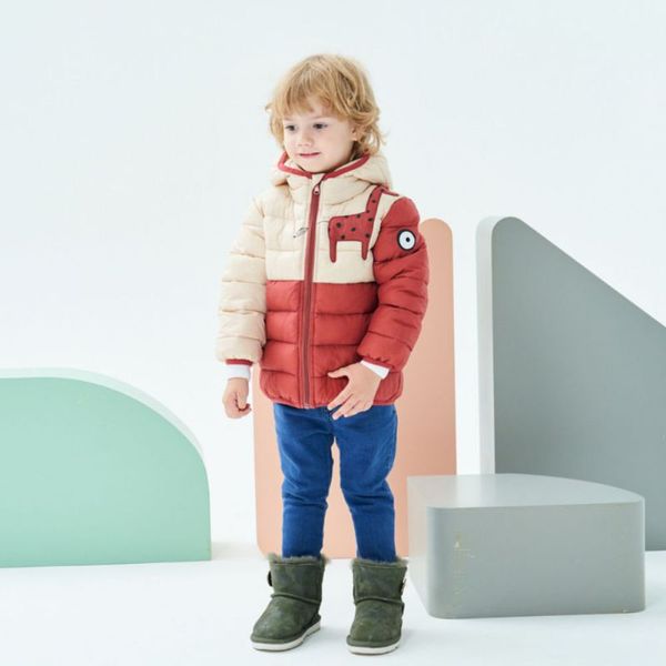 

2019 kids baby girls boys cute cartoon print coats down jacket cotton comfortable hooded warm outerwear children jacket, Blue;gray