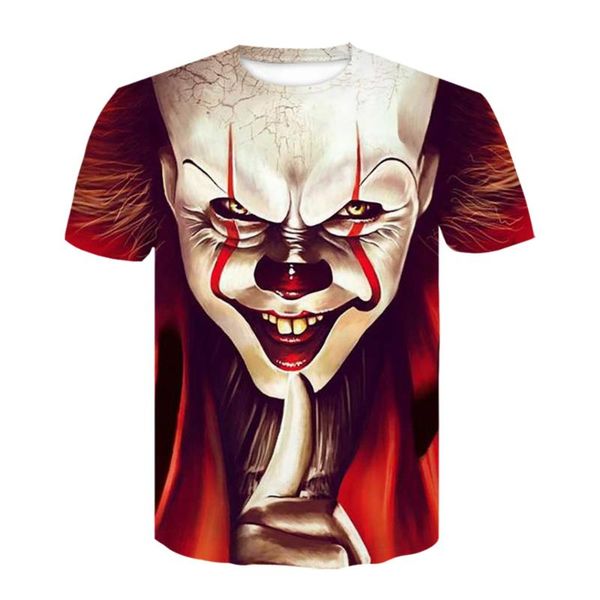 

terrorist movie tshirt men 3d printed t shirt women summer it clown horror casual joker t shirt horror tees 2020 new, White;black