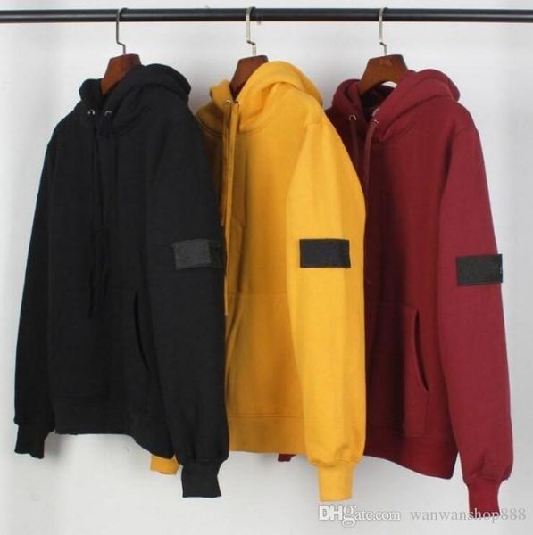 

mens designer hoodies casual fashion style stone printing cotton hooded velvet sweater brand hoodies with 3 colors asian size m-2xl, Black