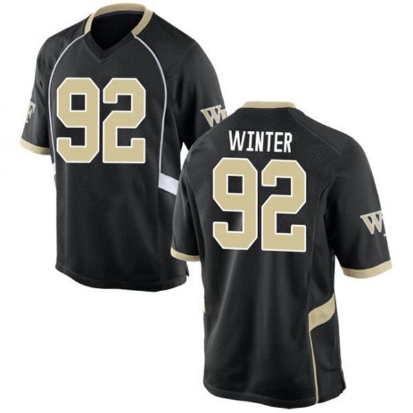 

jamie newman stitched men's wake forest demon deacons cade carney michael kern college football jersey black