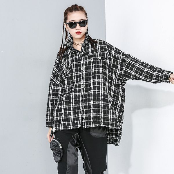 

new cardigan plaid shirt polyester blouse 2020 women streetwear women blouses spliced womens clothing curne021205, White