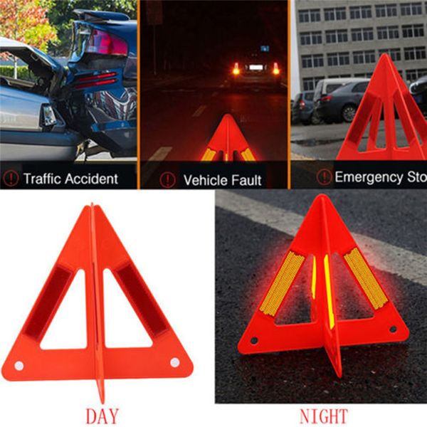 

car auto convenient portable useful reflective traffic warning sign triangle foldable solid standing tripod emergency#290331