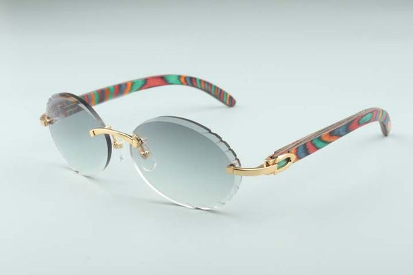 

2019 a3524016-6 fashion classic trimming lenses sunglasses, natural peacock wooden temples retro oval glasses, size: 58-18-135mm, White;black