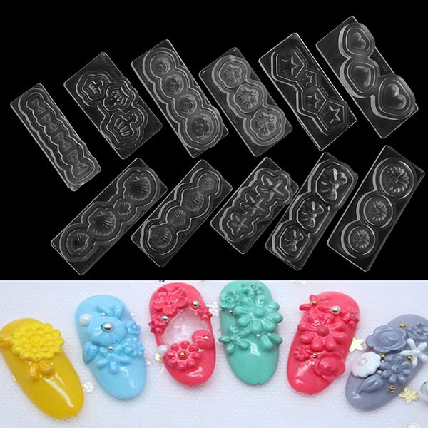 

3d acrylic mold for nail art decorations diy design silicone nail art templates pattern manicure beauty nails girl, White